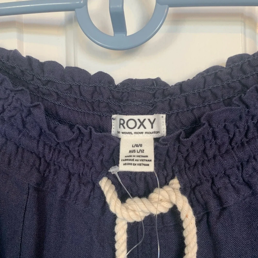Navy Roxy Drawstring Pants nwt - Picture 4 of 5